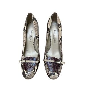 Franco Barbieri Italy Leather Snakeskin Croc Pumps Heels Size 10